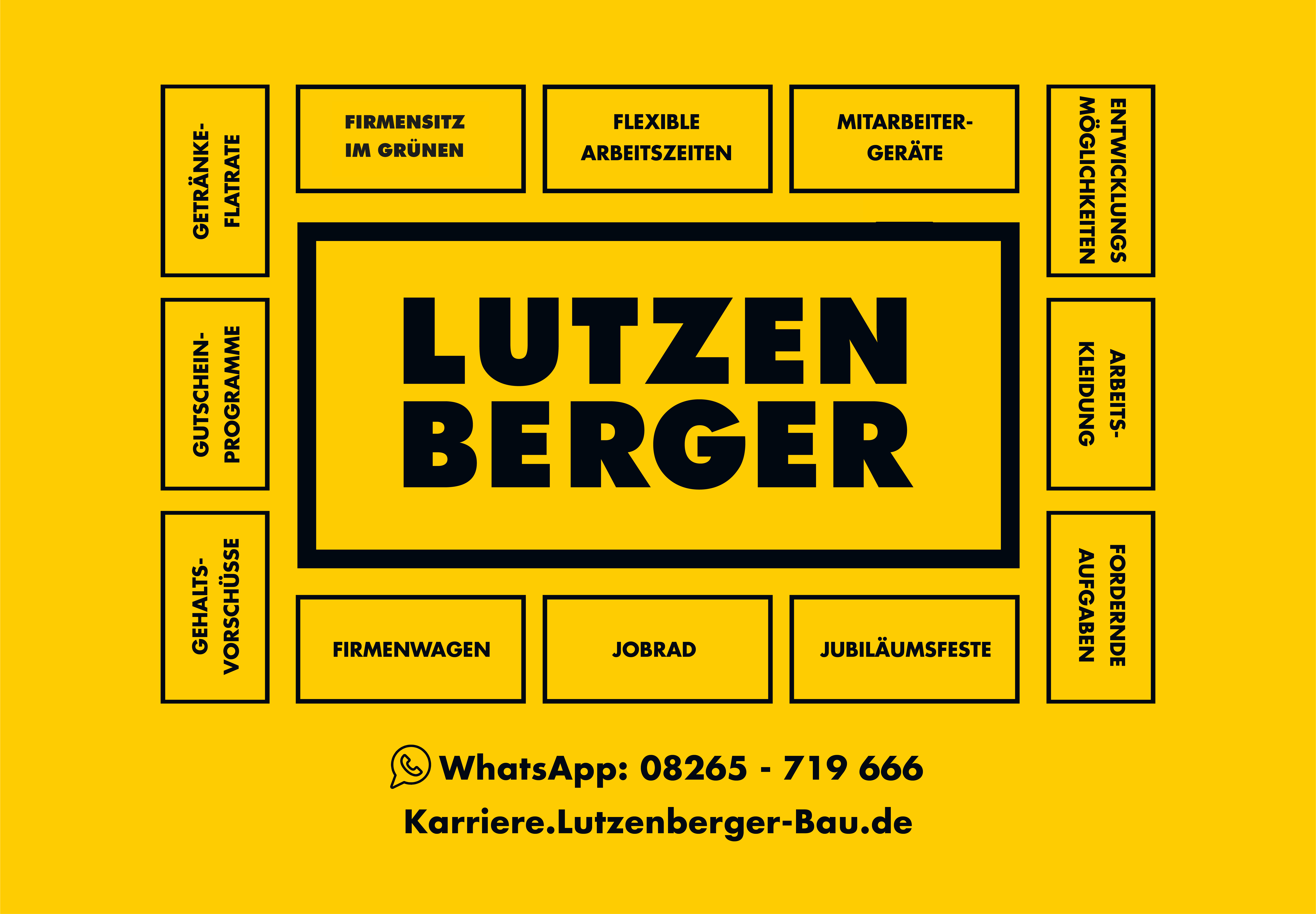 Lutzenberger benefits auf gelbem Hintergrund